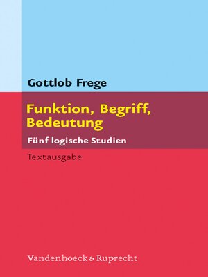 cover image of Funktion, Begriff, Bedeutung